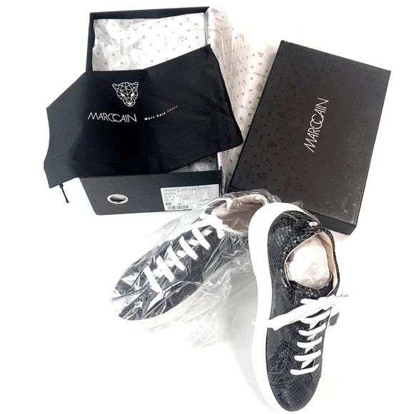 (LGSF) Marc Cain Article Sneaker Black Snake Skin, Size 9, New in Box - Picture 3 of 9